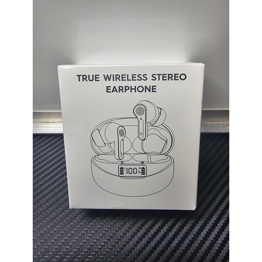 Wireless Earbuds Bluetooth 5.4 Bass Stereo, EarBuds w Noise Cancelling Mic,White